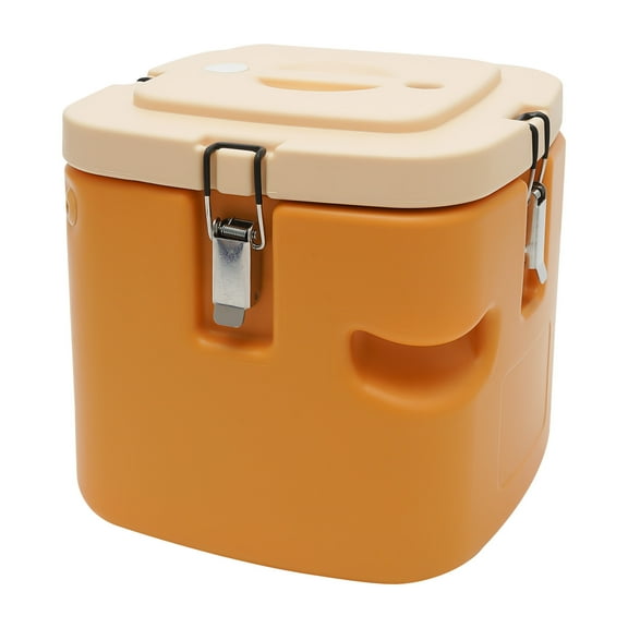 Commercial Food Warmer, 2.5 Gallon Insulated Soup Container Insulated Soup Carrier Coolers Outdoor Portable Cold/Hot Food Box Stainless Food Pan Carrier Cooler for Restaurant (Yellow)