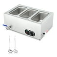 thumbnail image 1 of Commercial Food Warmer with 3 Stainless Steel Pans Lids Shelf and 1/3 Size Pans, 1 of 12