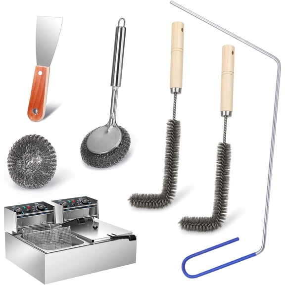 Commercial Fryer Cleaning Tools, Stainless Steel Electric Deep Fryer Cleaner Brush for Restaurants, Hotel Kitchen Fryers Cleaning Accessories