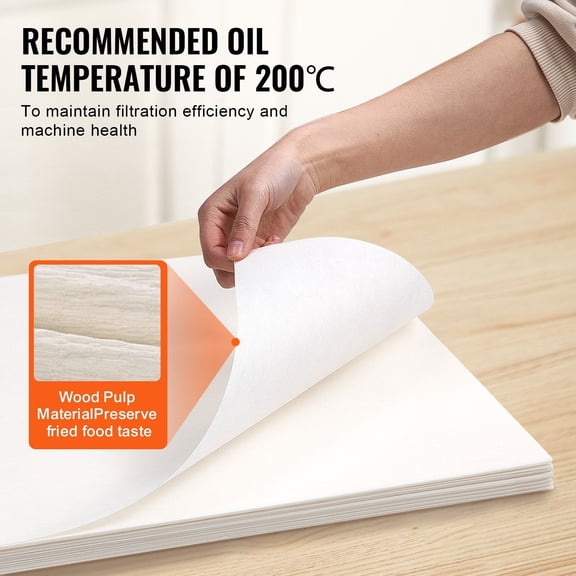 Commercial Fryer Filter Paper, 100 Sheets 19.3x16.1 Inches, for 18L/38L Mobile Fryers, Fast Food & Restaurant Supplies