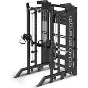 Commercial Functional Trainer Cable Machine with Dual Weight Stacks, Power Cage Squat Rack, Dual Cable Crossover Machine with Pulley System, Multi-Functional Workout Machine for Home Gym, Model D
