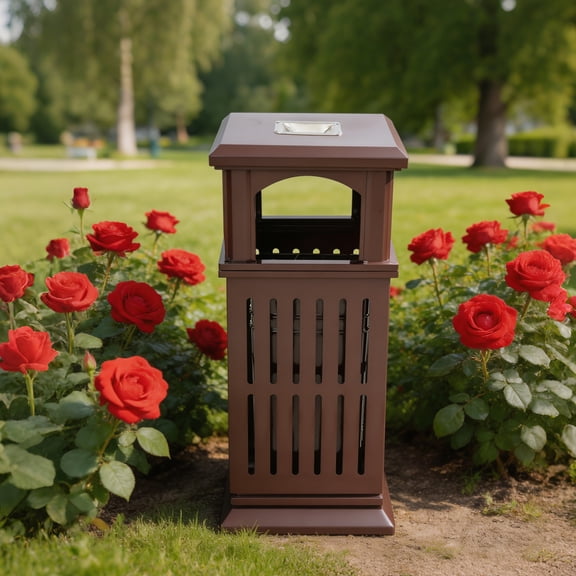 Commercial Garbage Bin, Outdoor Trash Can, Heavy Duty Industrial Yard Garage Waste Container