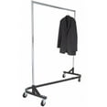 thumbnail image 1 of Commercial Garment Rolling Z-Rack - KD Construction With Durable Square Tubing, Heavy Duty, Chrome/Black Finish, 1 of 2
