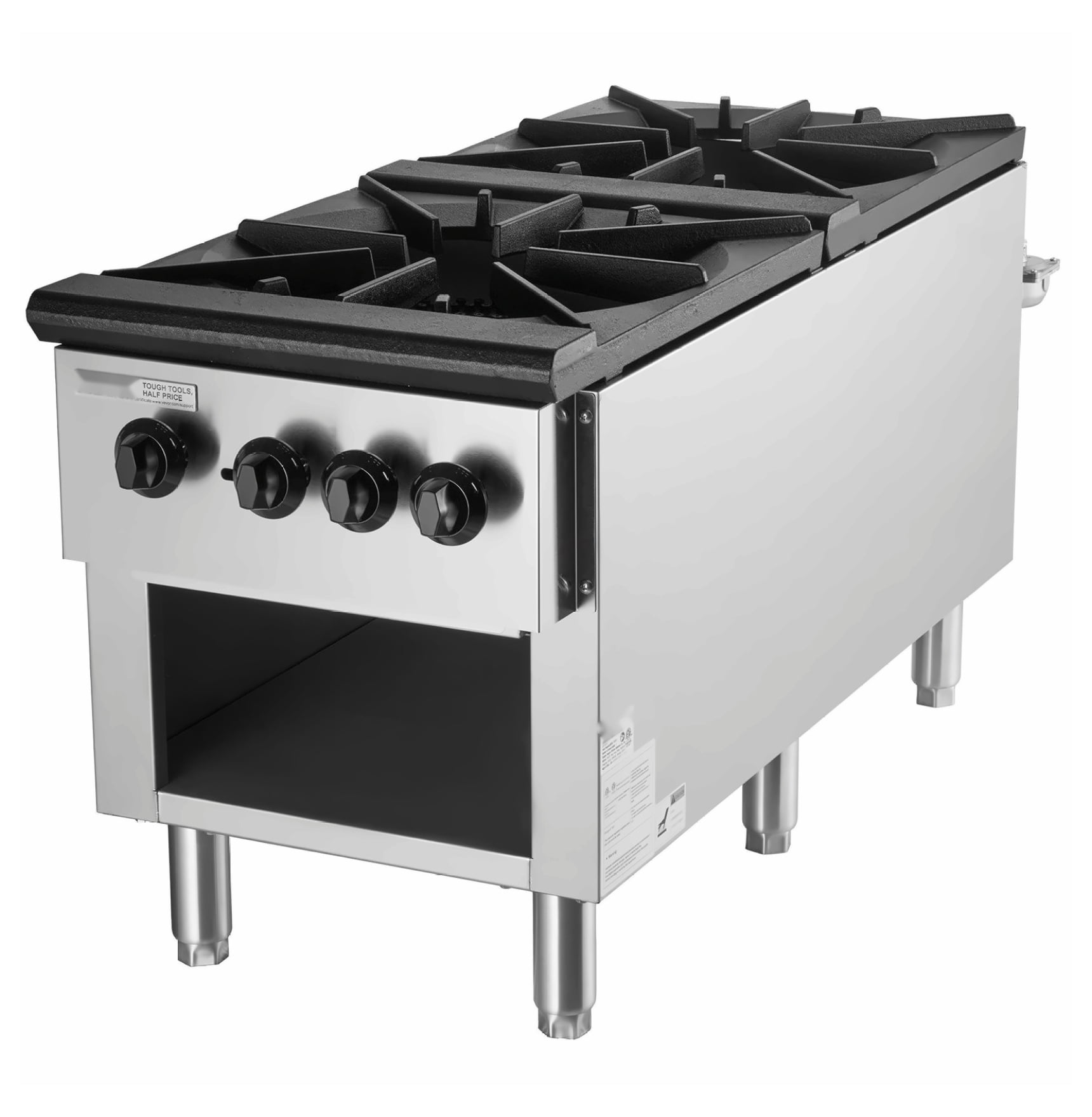 Commercial Gas Range 2 Burner Countertop Stove Hot Plate Kitchen Restaurant Heavy Duty