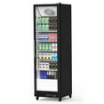 thumbnail image 1 of Commercial Glass Door Display Refrigerator, 11.6 Cu. Ft. Merchandiser Refrigerator Upright Freezer Beverage Cooler, Display Cooler Case Fridge with Adjustable Shelves, Drink Organizers, Black, 1 of 5
