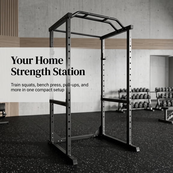 All-in-One 1200LBS Weight Capacity Power Cage with Barbell Protection Rack, Durable Steel Construction Squat Rack, Weight Cage for Bench Press
