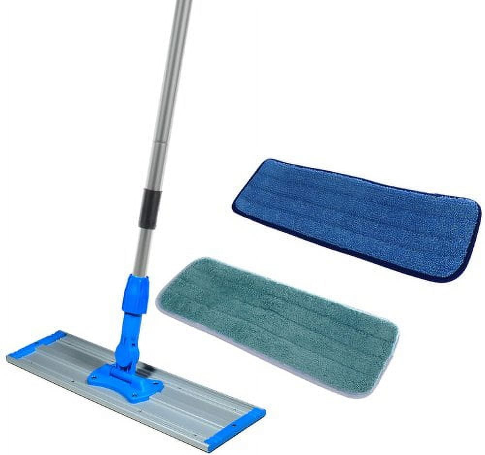  Rubbermaid Commercial Products Microfiber Damp Mop Pad,  24-Inch, Blue, Removes Bacteria, for Heavy-Duty Cleaning on  Hardwood/Tile/Laminated Floors in Kitchen/Lobby/Office : Health & Household