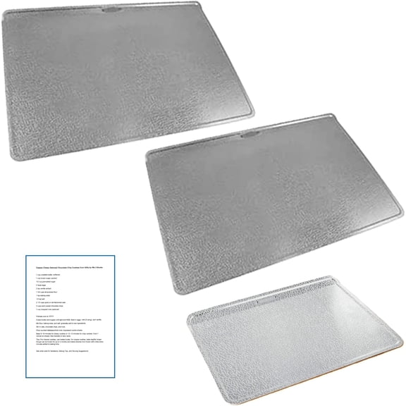 Commercial Grade Aluminum Baking Sheets Keep It Simple Essential Gift Set: Two Grand Cookie Sheets 14 x 17.5, One Biscuit Sheet Bake Pan 10" x 14", and Signature Recipe
