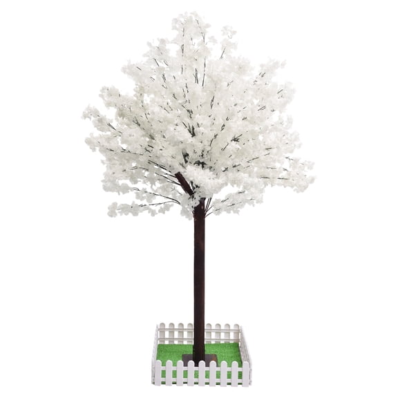Commercial-Grade Artificial Cherry Tree - Customizable 5ft/6ft Height with White & Pink Flowers for Festive Displays