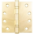 thumbnail image 1 of Commercial Grade Ball Bearing Hinge, 4 Inches, Square Corner, .129 Gauge, Polished Brass by Stone Harbor Hardware, 1 of 21