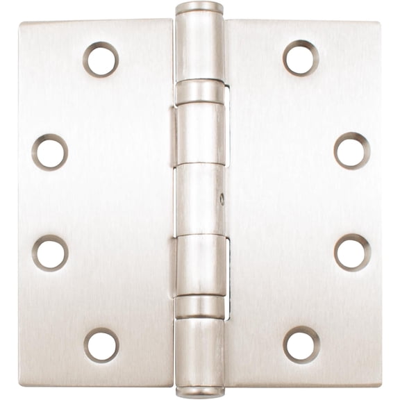 Commercial Grade Ball Bearing Hinge, Non-Removable Pin, 4-1/2 Inches, Square Corner, .134 Gauge, Satin Nickel by Stone Harbor Hardware