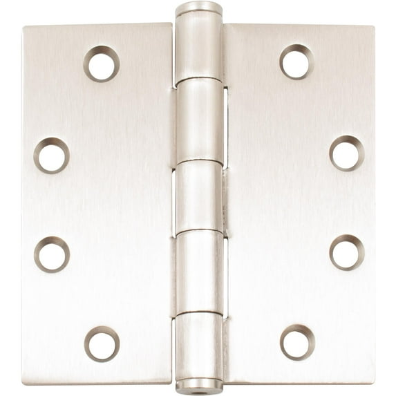 Commercial Grade Plain Bearing Hinge, 4-1/2 Inches, Square Corner, .134 Gauge, Satin Nickel by Stone Harbor Hardware