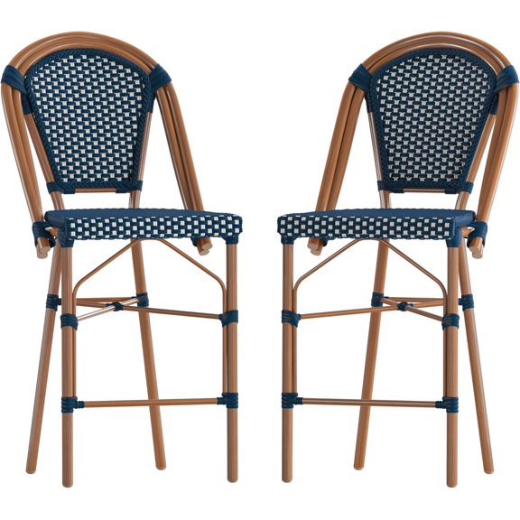 Commercial Grade Bistro Counter Height Stool, Stackable Indoor/Outdoor Dining Stool, 26