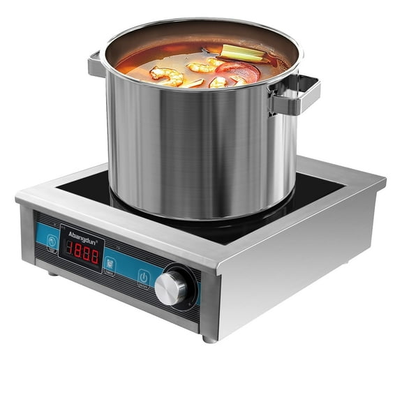 Abangdun 1800W 85V~120V Induction Cooktop Commercial Grade Countertop Burner 9 Inch Heating Coil Hot Plate