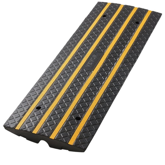 Commercial Grade Curb Ramp Set of 3, Supports 33069 lbs, 2.6" Curbside Bridge, Non-Slip with Reflective Strips, Ideal for Garage & Loading Dock