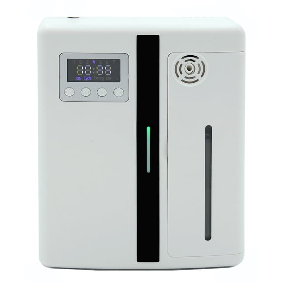 Commercial Grade Essential Oil Diffuser for Large Spaces Up to 300m³, 160ml Capacity, Waterless Operation, Quiet with Digital Display, for Home, Store, Hotel, Office White