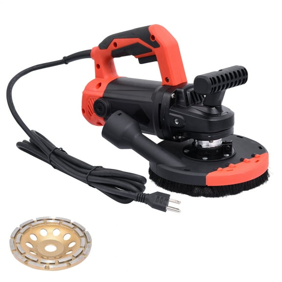 Commercial-Grade Floor Grinder Polisher Kit - 110V Concrete Sander with Dust Extraction, 150mm Grinding Width - Wall/Floor Prep Machine