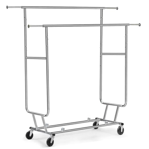 Commercial Grade Garment Rack Rolling Collapsible Rack Hanger Holder