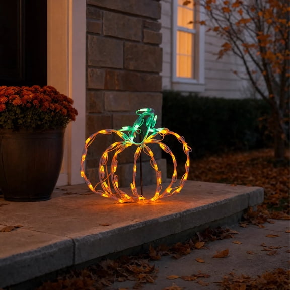 HOLIDYNAMICS Halloween LED Pumpkin Light Wire Frame Outdoor Weatherproof Decor