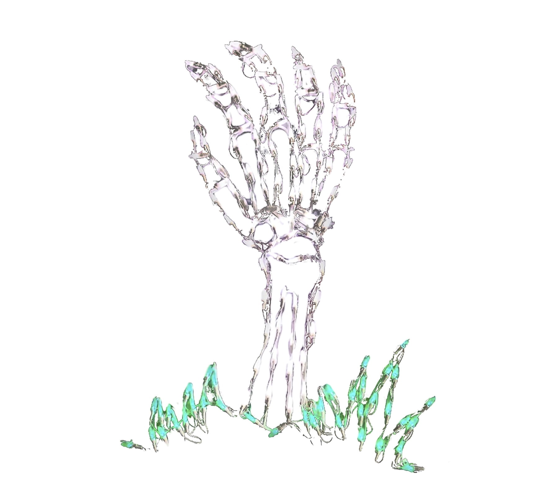 37" White LED Skeleton Hand Halloween Yard Decoration