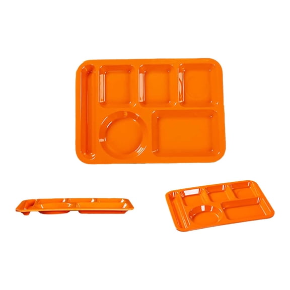 Commercial Grade Heat Imitation Porcelain Compartment Fast Food Trays Designed for School and Unit Canteens Tableware