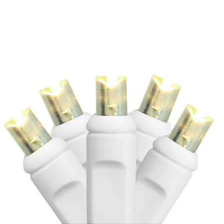 Commercial Grade LED Wide Angle Christmas Lights - Warm White - 3ct - 17.5' White Wire