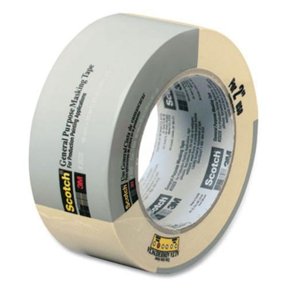 Commercial-Grade Masking Tape For Production Painting, 3" Core, 1.88" X 60 Yds, Natural | Bundle of 5 Rolls