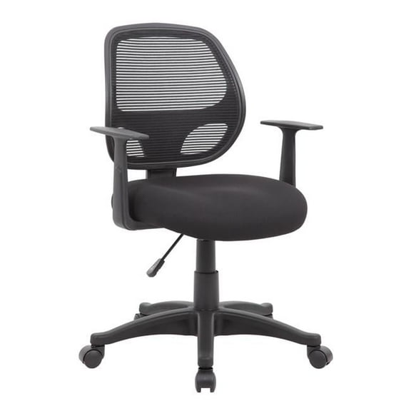 Commercial Grade Mesh Task Chair with T-Arms, Black