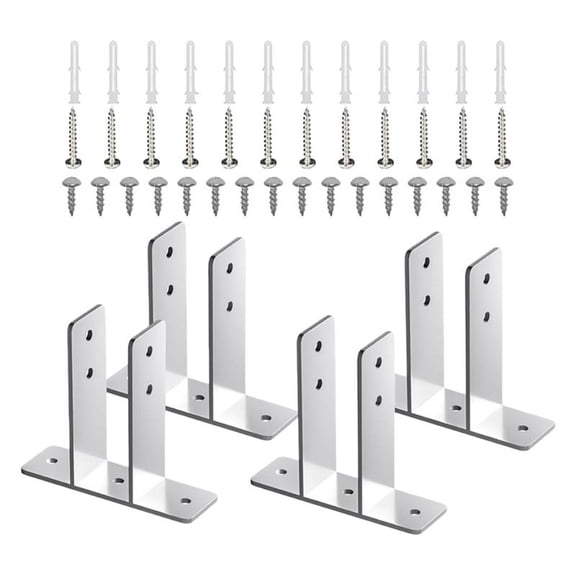 Commercial Grade Metal Brackets Set for Securing Urinal Partitions in Congested Locations Like Schools & Hospitals