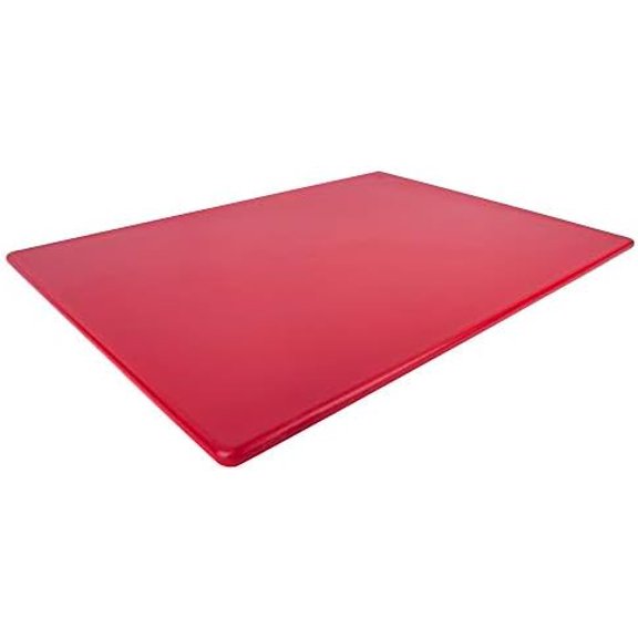 Commercial Grade Red Cutting Board - 24 x 18 Extra Large 1/2" Thick for Meats, Superior HDPP Plastic, NSF and Food Service Ready
