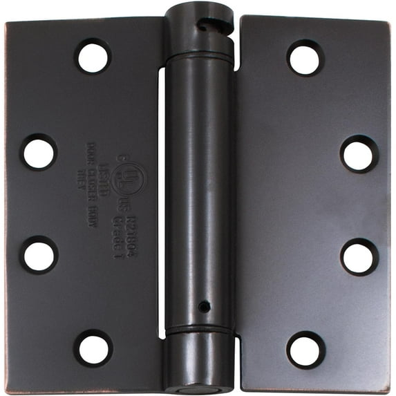 Commercial Grade Self-Closing Door Hinge, 4-1/2 Inches, Square Corner, .134 Gauge, Oil-Rubbed Bronze by Stone Harbor Hardware