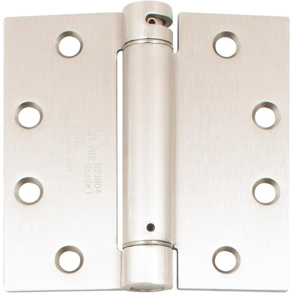 Commercial Grade Self-Closing Door Hinge, 4-1/2 Inches, Square Corner, .134 Gauge, Satin Nickel by Stone Harbor Hardware