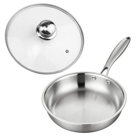 Commercial Grade Stainless Steel Frying Pan Nonstick Surfaces Dishwasher Safe Cookware For Daily Use