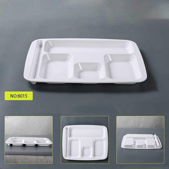 Commercial Grade Tableware Heat Imitation Porcelain Compartment Fast Food Trays Designed for School and Unit Canteens