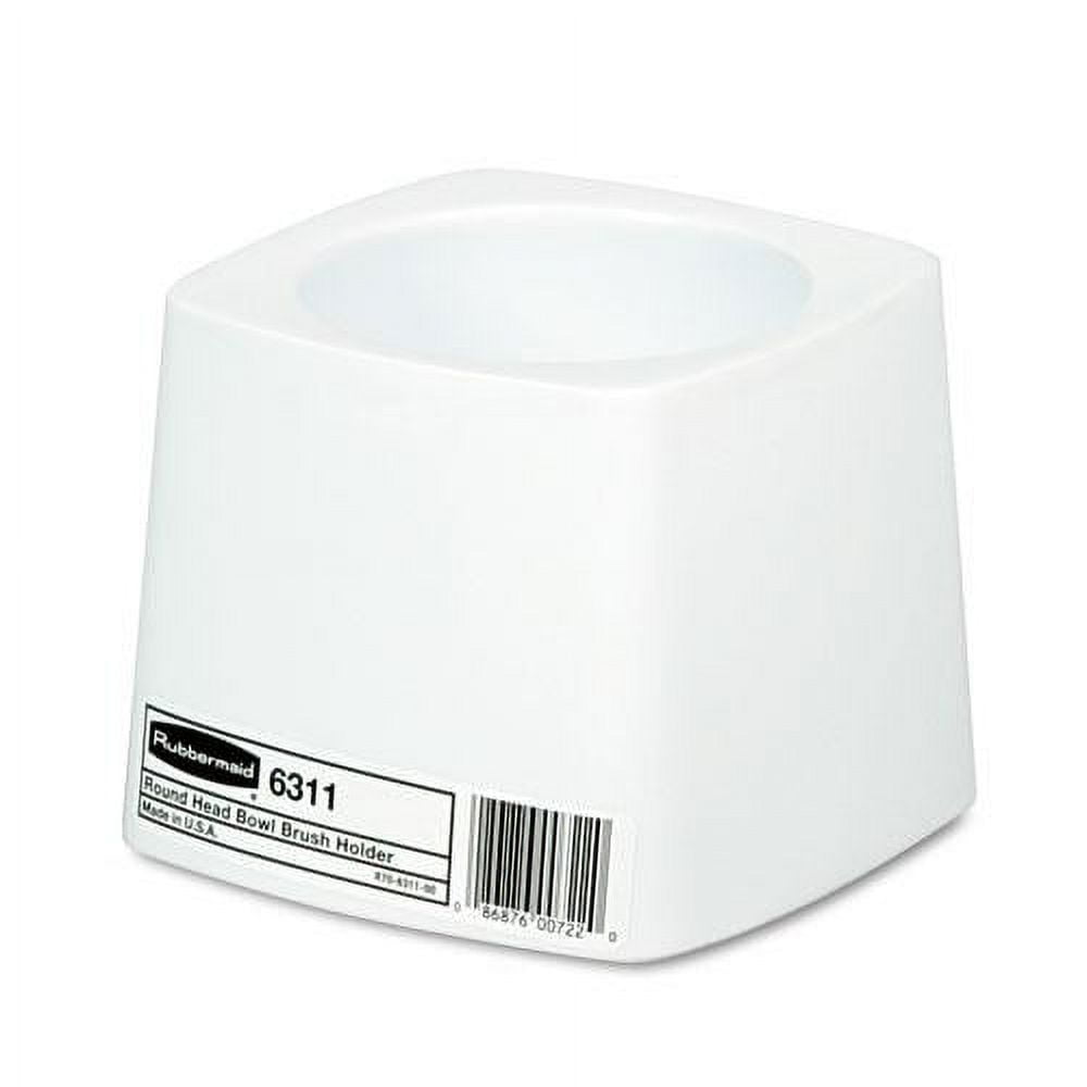 Commercial-Grade Toilet Bowl Brush Holder, White Commercial-Grade Toilet Bowl Brush Holder, White