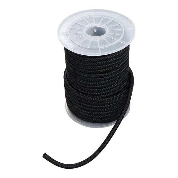 Commercial Grade UV & Wear Resistant Solid-Braided Black Polyamide Cord, 3/8 Inch by 100 Foot