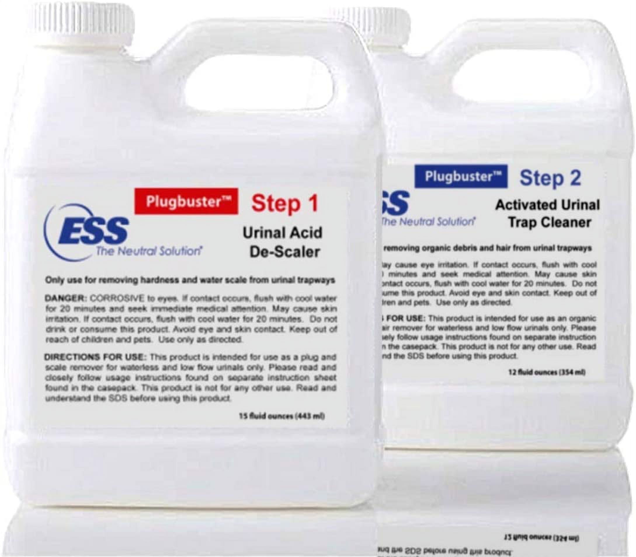 Commercial Grade Urinal Cleaner System (4 Bottles of 2 Part Urinal