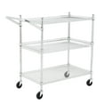 thumbnail image 1 of Commercial Grade Utility Cart – Heavy-Duty Steel Service Cart with 3 Tires, Rolling Food Storage Trolley，Low Handle, 1 of 7