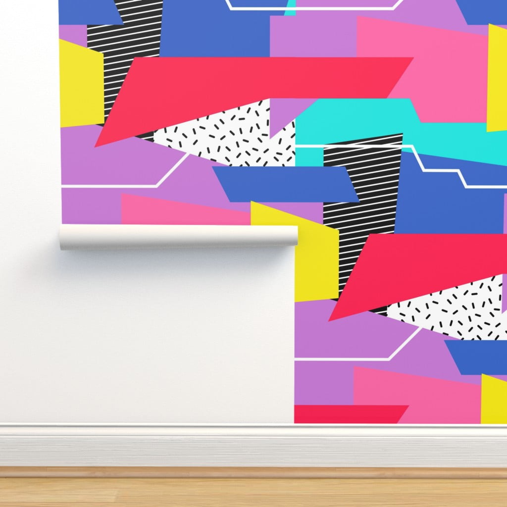 Commercial Grade Wallpaper 27ft x 2ft Retro Color Block Colorful