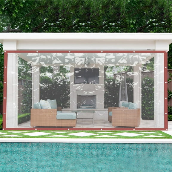 Commercial Grade Waterproof Vinyl Clear Awning Canopy Roll up Patio Enclosure 8*10FT /2.5*3m