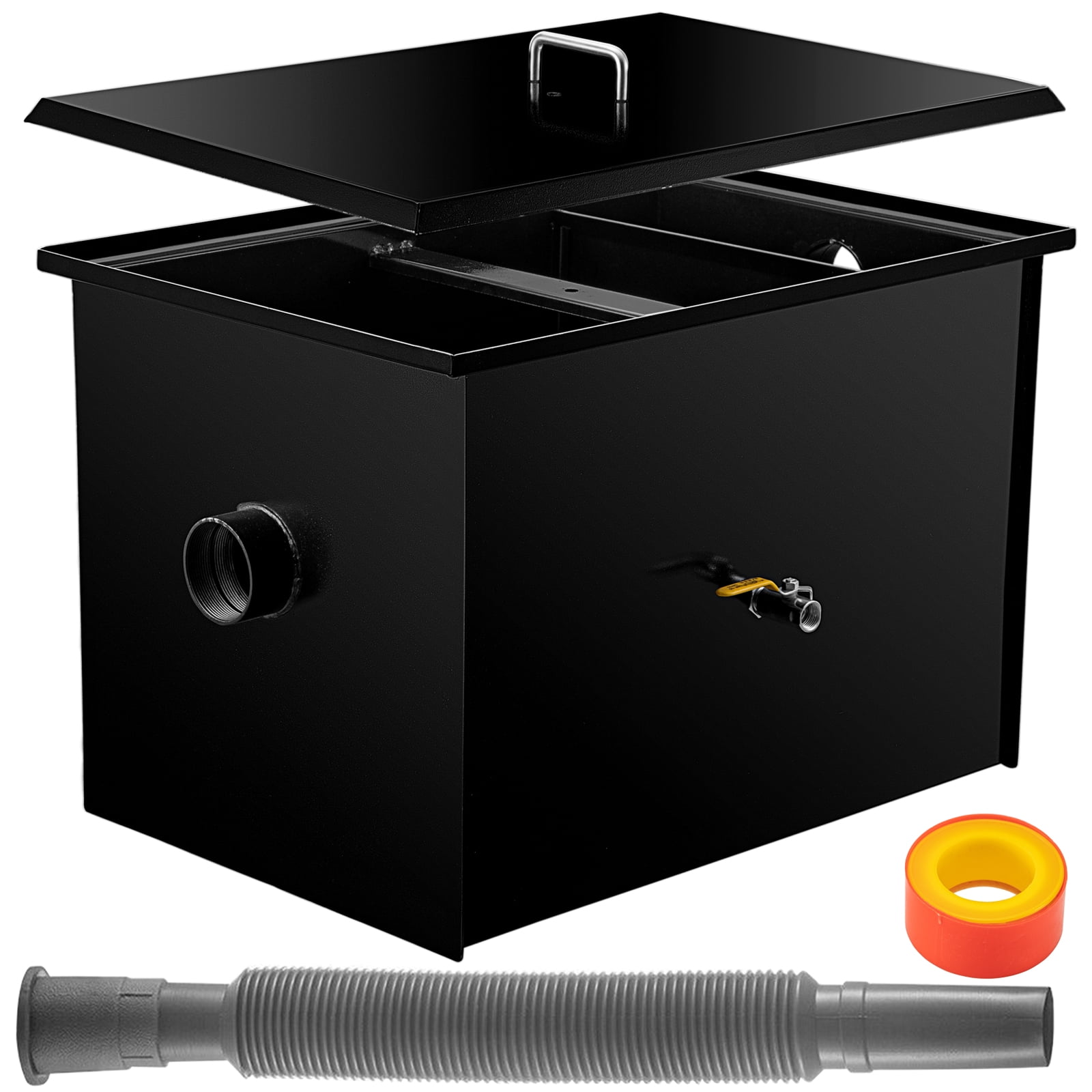 Grease Traps For Sale VEVOR Commercial Grease Trap, 8 Lbs. Grease Interceptor Side Inlet Interceptor Under Sink Carbon Steel Grease Trap 4 6 Gpm Ysflqb8domfhra1gyv0 Under Sink Grease Trap