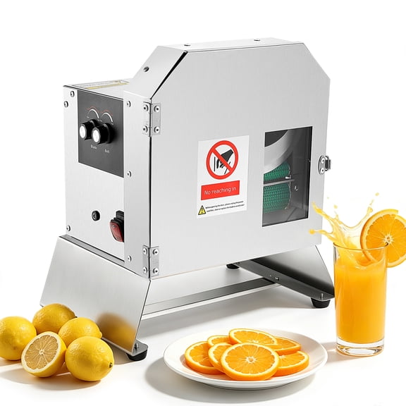 YEAHIBABY Electric Commercial Vegetable Slicer Multi-Functional Stainless Steel Chopper for Kitchen Use Plated Silver