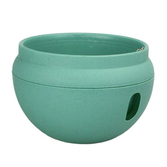 Commercial Hanging Planter Basket Rattan Style Water Barrier System 8.27 Inch Plastic Self-Draining Pot Root Health Protection Garden Decor(Green)