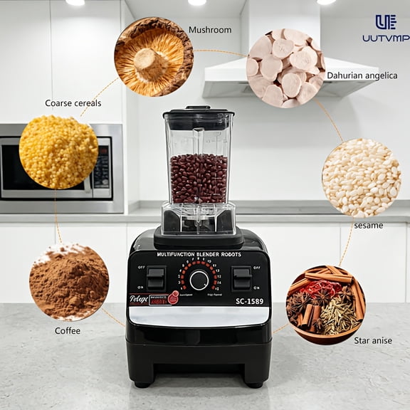 Commercial Heavy-Duty Large Capacity Multi-Functional Blender - 28,000 RPM High-Speed Motor for Smoothies Milkshakes Juices Ice Crushing, Suitable for Home & Commercial Use, Plug-in Kitchen Appliance