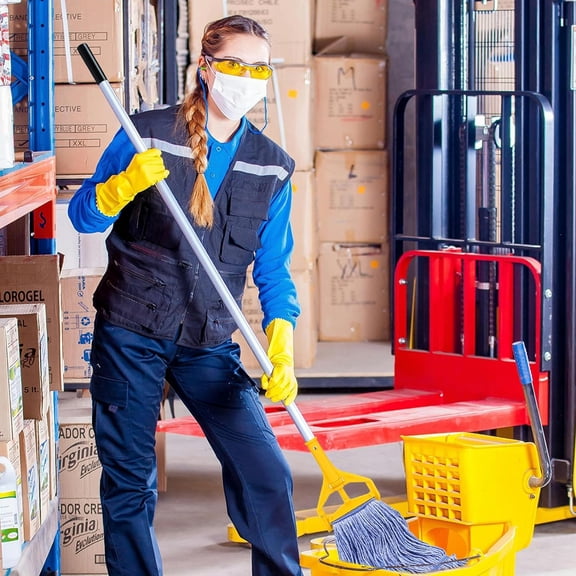 Commercial Heavy Duty Mop Heads Replacement for : 9 Packs Industrial Wet Mop Head for Floor Cleaning - Commercial Products Looped End String Head Refills