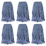 Commercial Heavy Duty Mop Heads Replacement for Rubbermaid 6 Packs Industrial Wet Mop Head for Floor Cleaning - Cotton Commercial Products Wet Mop Refills