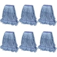 thumbnail image 1 of Commercial Heavy Duty Mop  Replacement for : Wet Industrial Large Blue  Looped End String Microfiber Mop Heads Refill 16oz Universal for Floor Cleaning - 6packs Washable Mopheads, 1 of 6