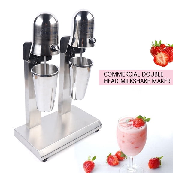 Commercial Home Milk Shake Machine Electric Double Head Milkshake Maker Stainless Steel