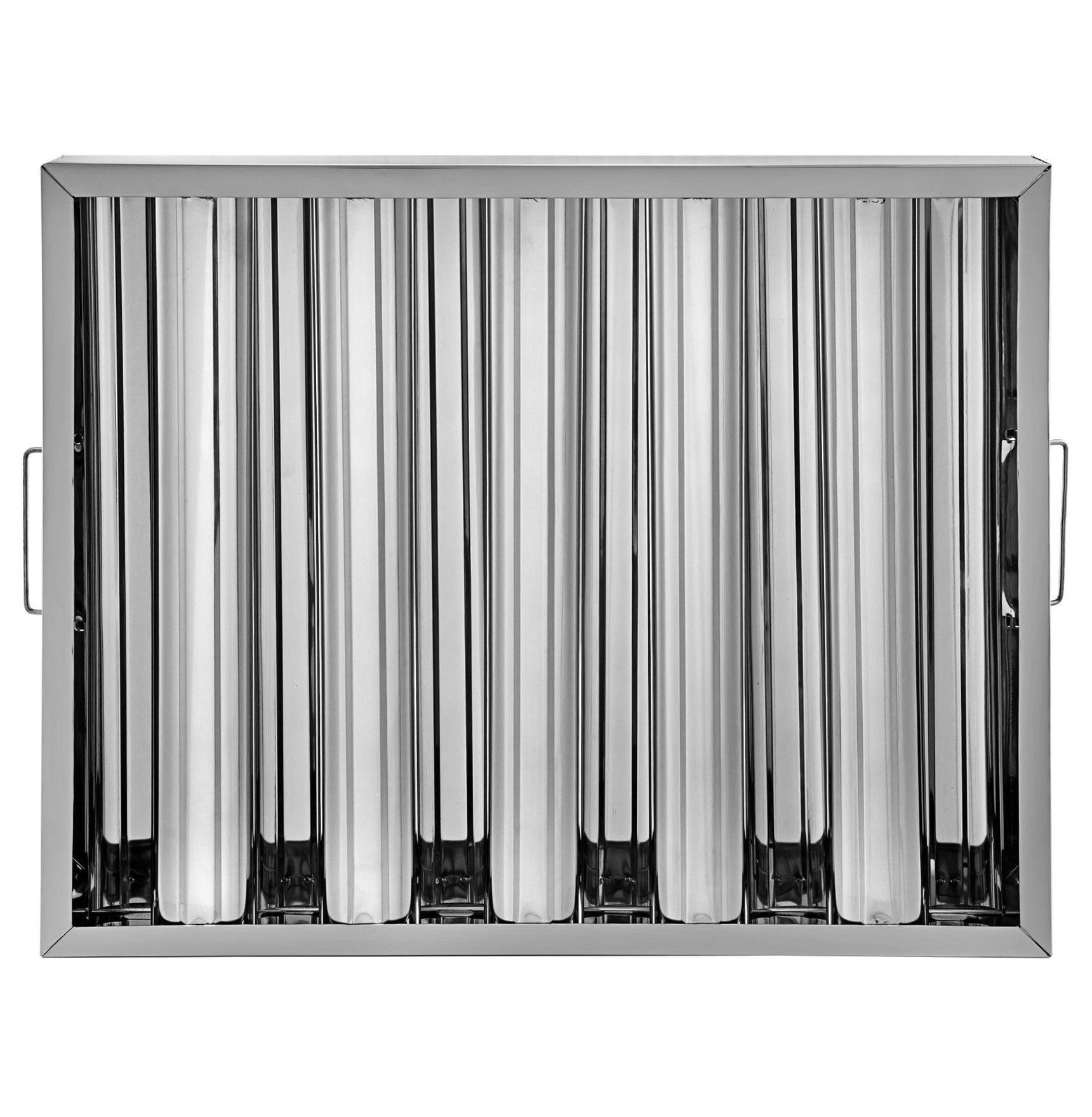 Commercial Hood Filters 6-Pack 20x16 Inch, 430 Stainless Steel 5-Groove Range Hood Grease Filters, Kitchen Exhaust Vent Filters for Restaurant