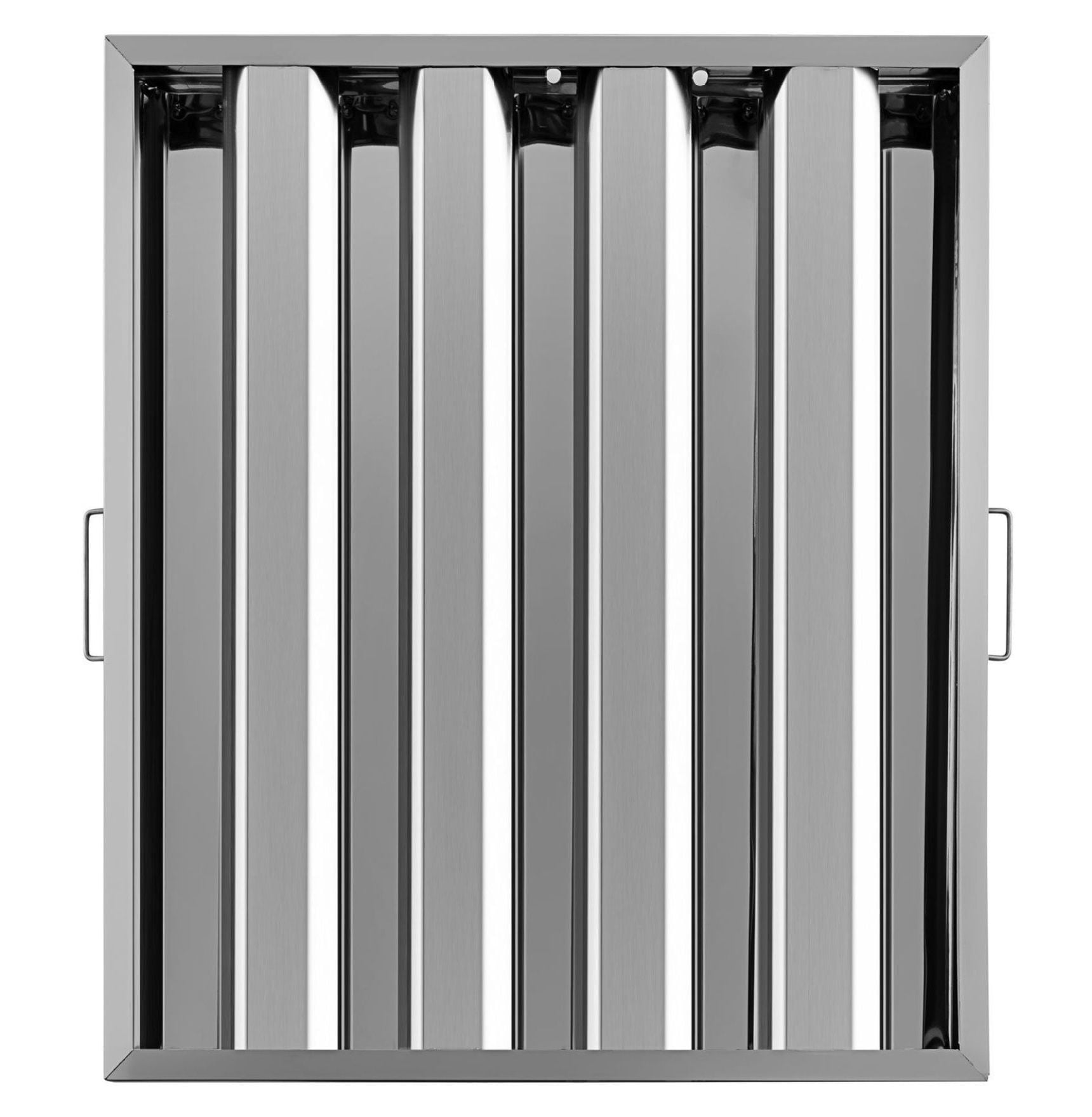 Range Hood Filters 6 Pack 20x25 Inch, 430 Stainless Steel Grease Filters, 4 Grooves Commercial Kitchen Exhaust Hood Baffle Filters - Restaurant & Home Use